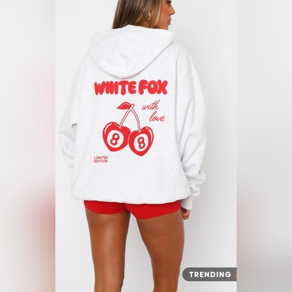 WHITE FOX!! BEST SELLER!! With Love In The Moment Oversized Hoodie Grey Marle - Picture 4 of 12